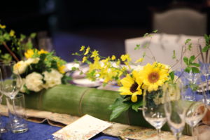 流しテーブルの装花のフリー素材